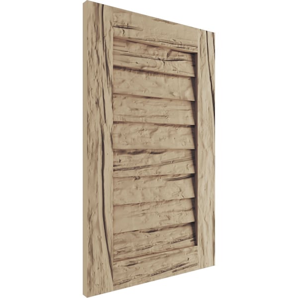 Timberthane Riverwood Vertical Faux Wood Non-Functional Gable Vent, Primed Tan, 14W X 12H
